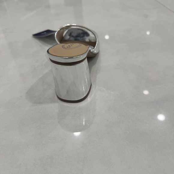 Scoop Angelica Silver Block Heel Mule Slide Sandals Open Toe Comfy New - Picture 3 of 4